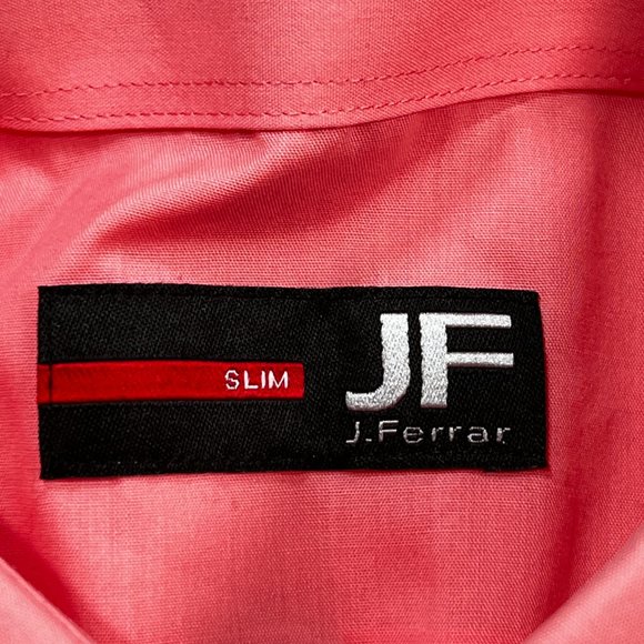 J Ferrar Slim Fit Mens Button Up Long Sleeve Dress Shirt & Tie Medium New Pink - Picture 7 of 14